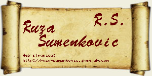 Ruža Šumenković vizit kartica